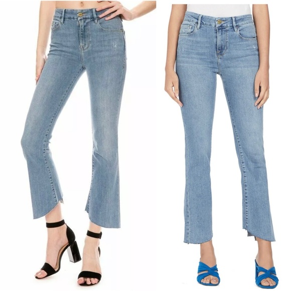 FRAME DENIM Le Crop Mini Boot Kick-Flare Mid Rise Triangle Gusset Jeans Size 26 - Picture 8 of 16